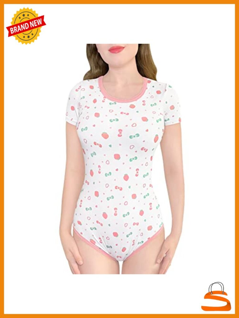 Cotton Romper Onesie Bodysuit with Crotch Snaps